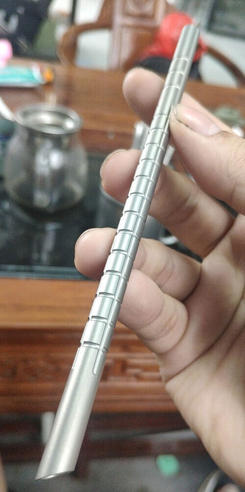 1pcs EDC TA1 Titanium Alloy Drinking Straw sucker Tableware 18cm/20cm Non Fade