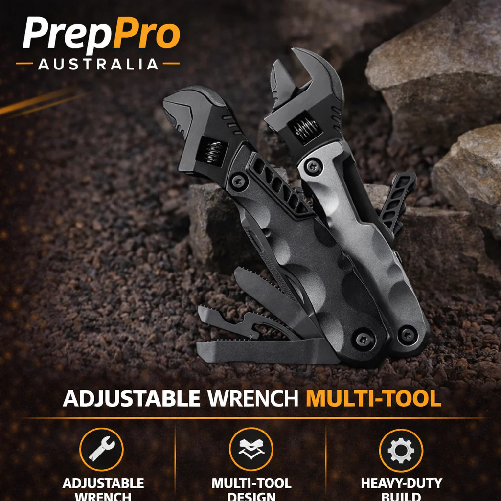 PrepPro Tactical Multi-Tool Wrench | Heavy-Duty 12-in-1 Survival Gear