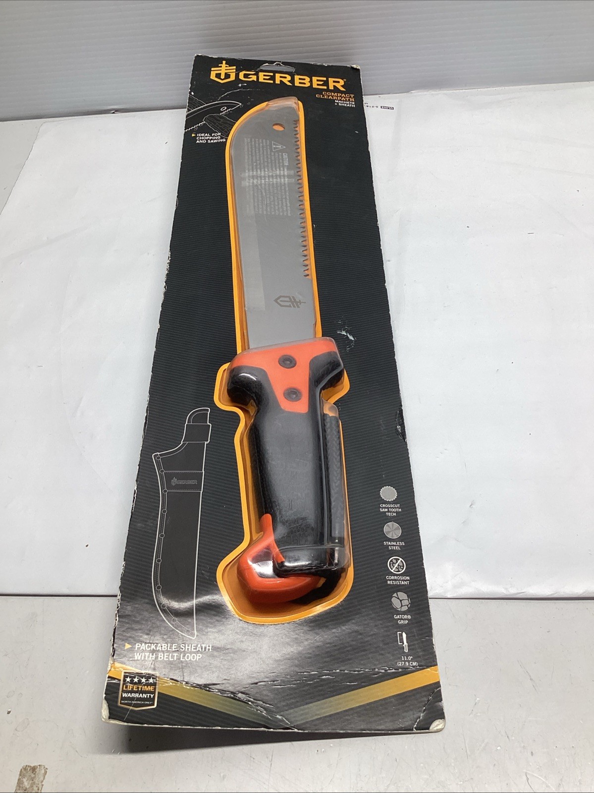 Gerber Compact Clearpath Machete w/Sheath 11″ Stainless Steel, Gator Grip 17”
