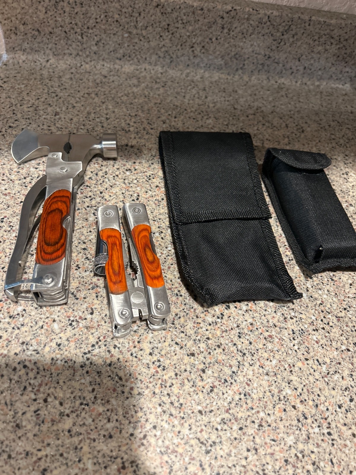 Stainless Steel Wood Handled Multi Tool & Knife for Outdoor