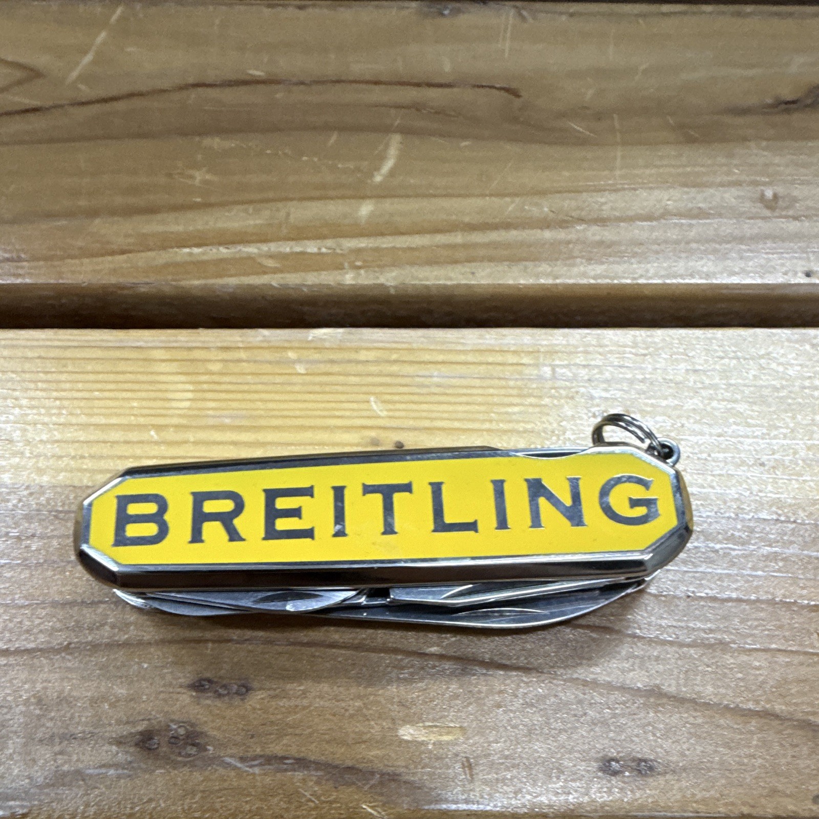 Wenger Breitling Multi-Tool 7-Tool Keyring Yellow/Silver 2.5in SS Blade