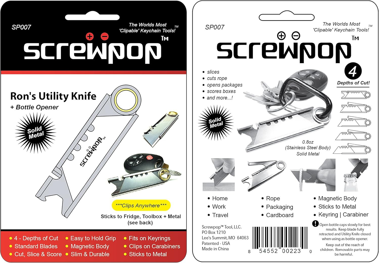 Ron’S Utility Pocket Knife 3.0 for Keychain and Carabiner with Magtrak Technolog