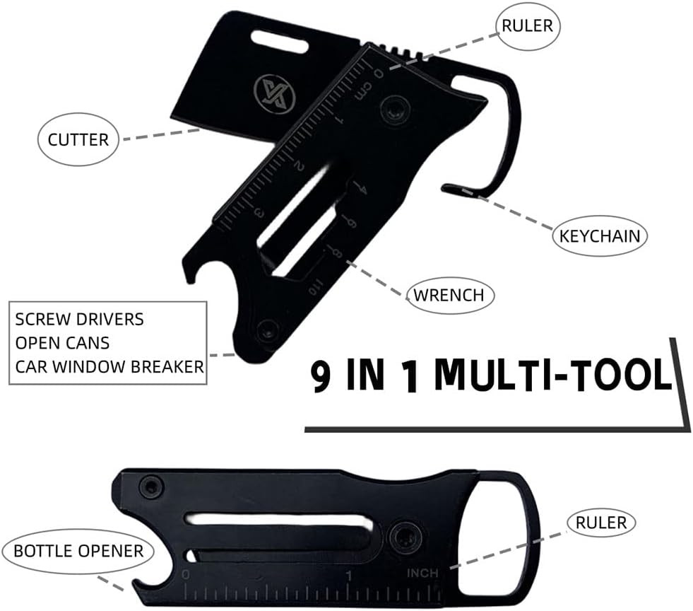 KNIFE Multi-Function Keychain Knife with Wrench,Pry Tool,Bottle Opener and Can O