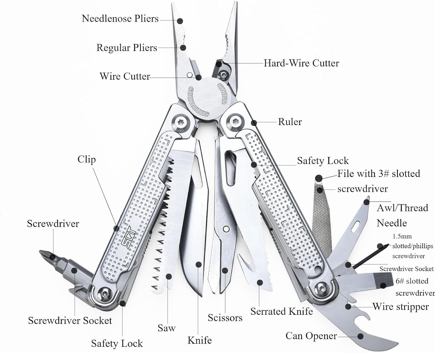 Versatile 20-in-1 Foldable Multitool – Perfect for DIY, Camping & Home Repairs