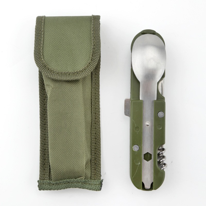 Camping Folding Knife Fork And Spoon Combination Stainless Steel Tableware Knife