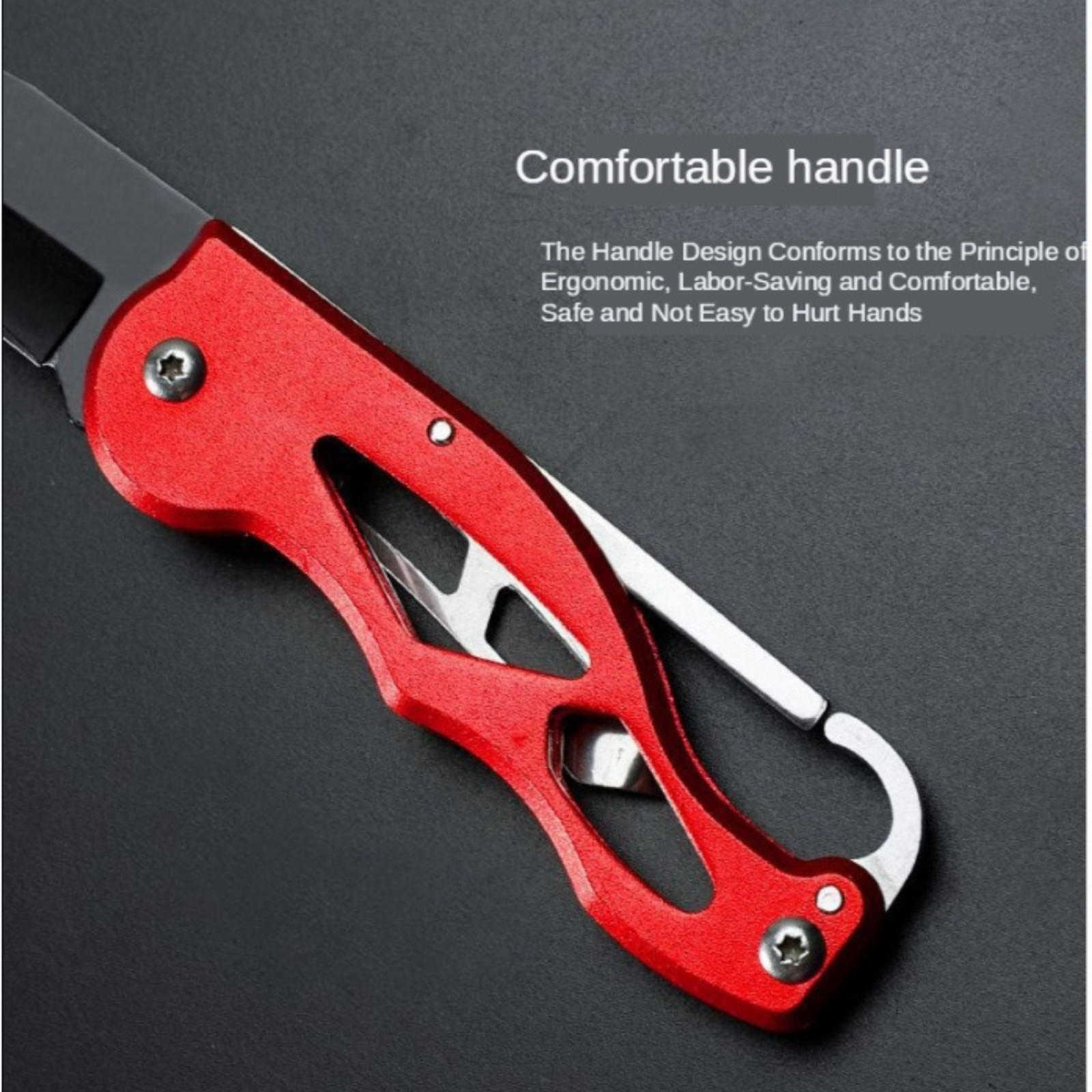 Folding Knife Key Chain Black BladeTactical Portable Pocket Hunting Survival NEW