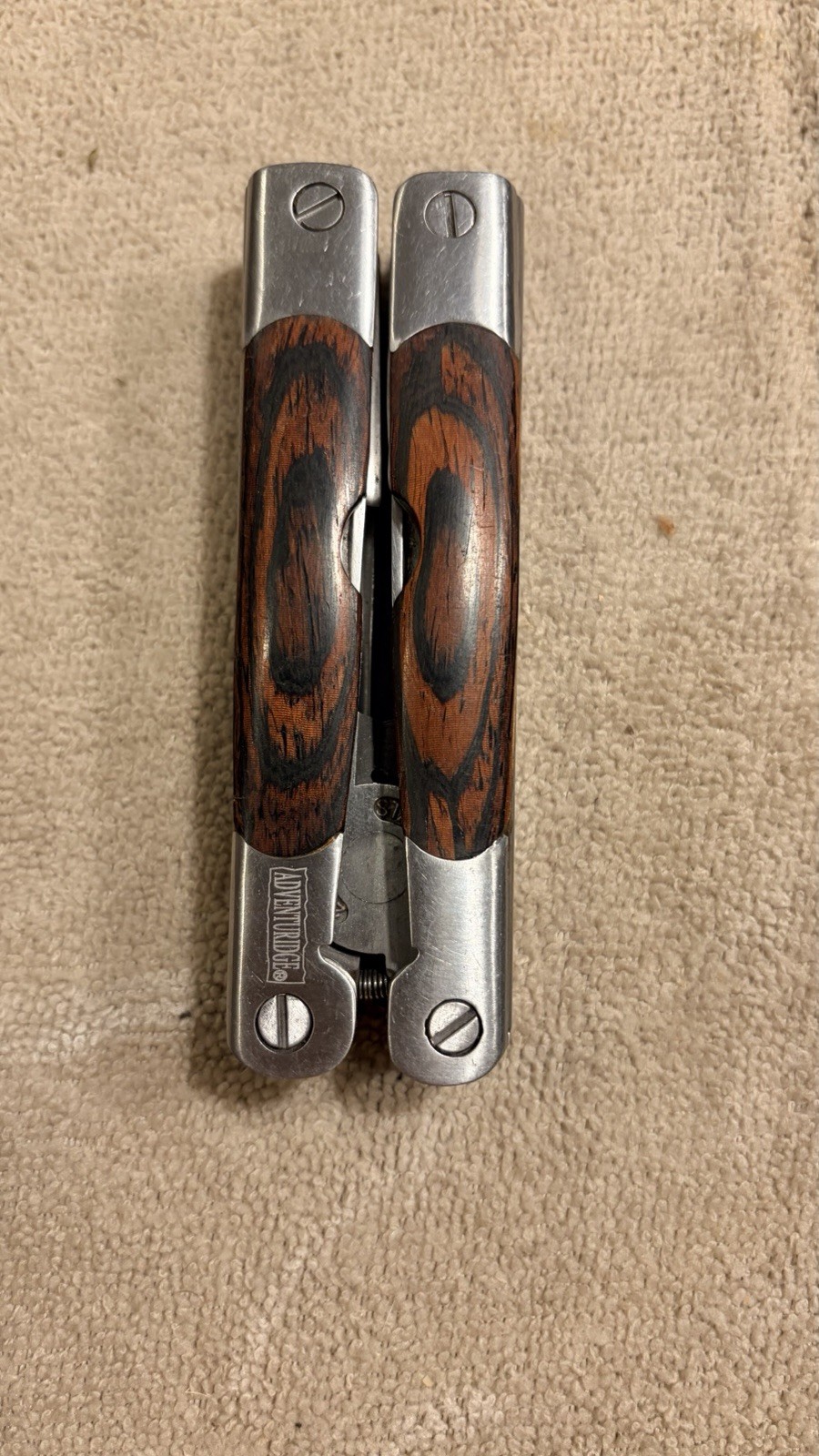 Adventure Ridge Stainless Multi Tool Wood Handle Pliers Knife Saw File EDC
