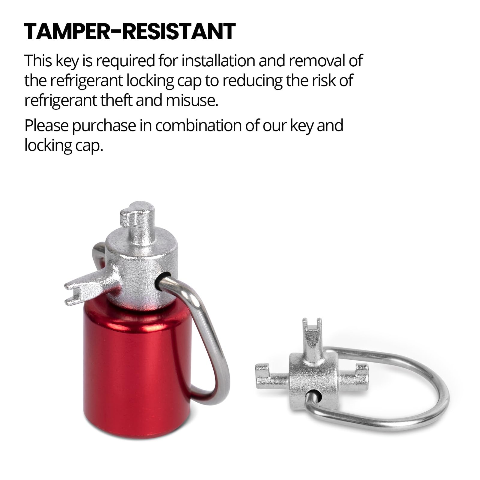 HVAC Tools, Locking Cap Key for Refrigerant Safety Caps, Universal Triple Use…