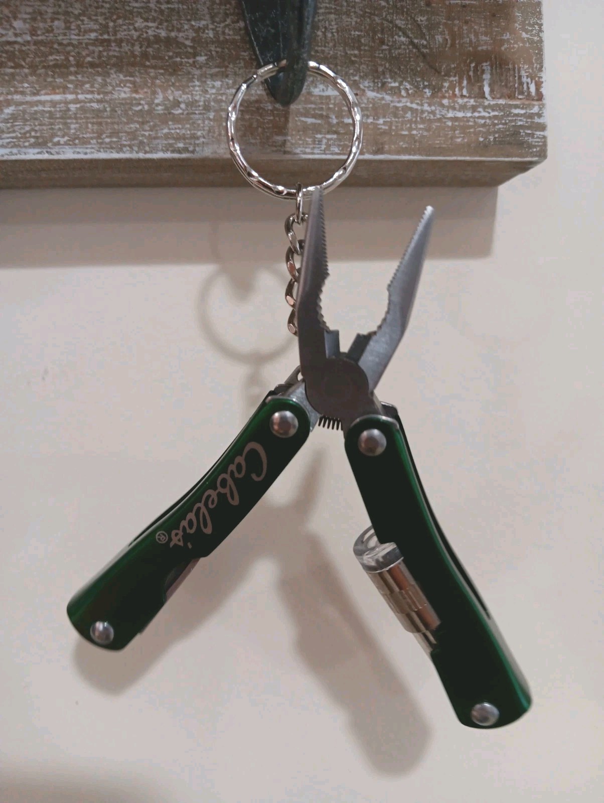 Cabela’s Mini Multi-Tool Pocket Knife Green Keychain With LED Light Multi Tool