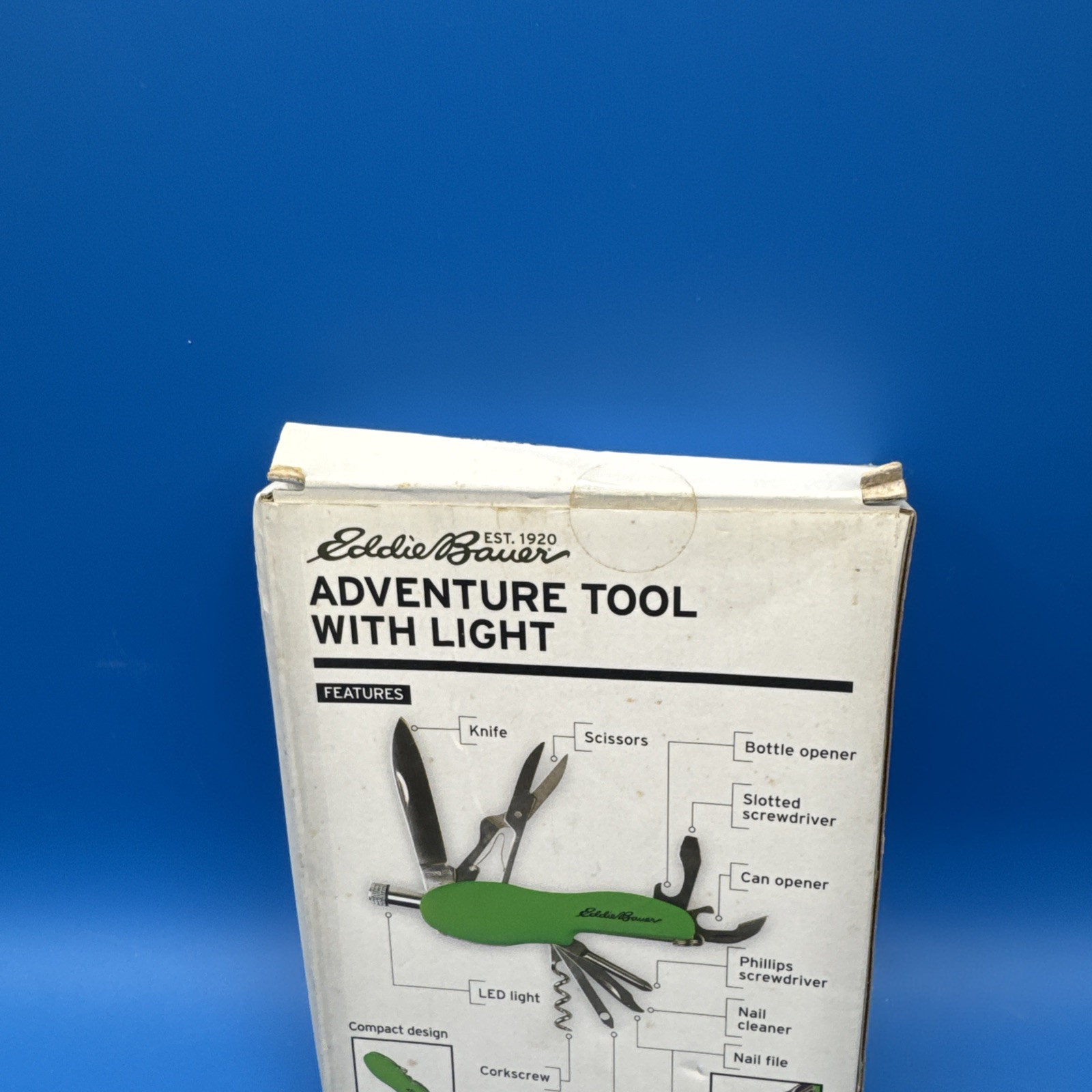 New 11 Function Adventure Knife Tool includes LED Light By Eddie Bauer Red