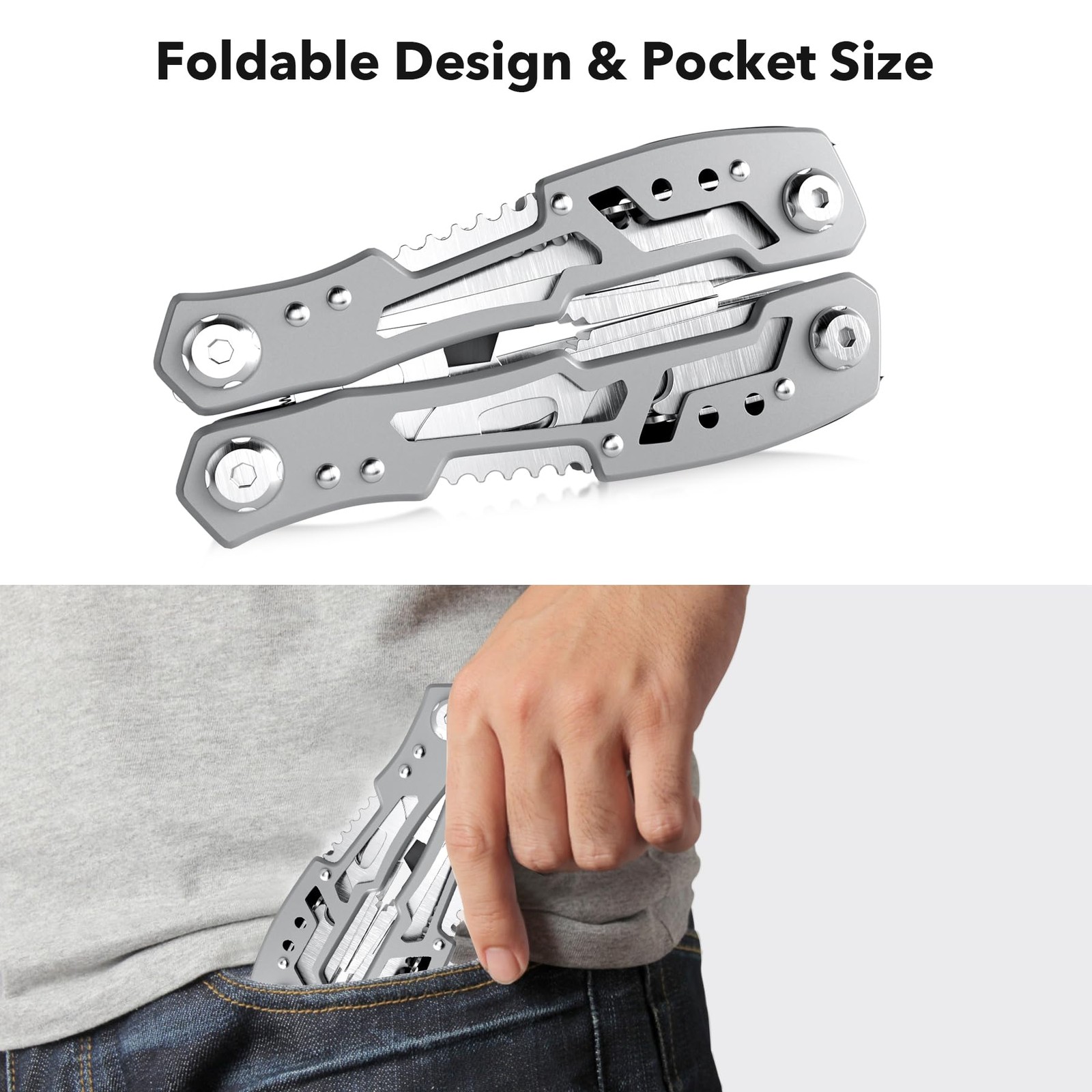 14In1 Multitool Pliers，Premium Portable Multi Tool ，with Safety Locking Profe…