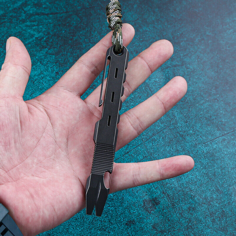 TC4 Titanium Alloy Pocket Pry Bar Pendant Crowbar Opener Multi Keychain EDC Tool