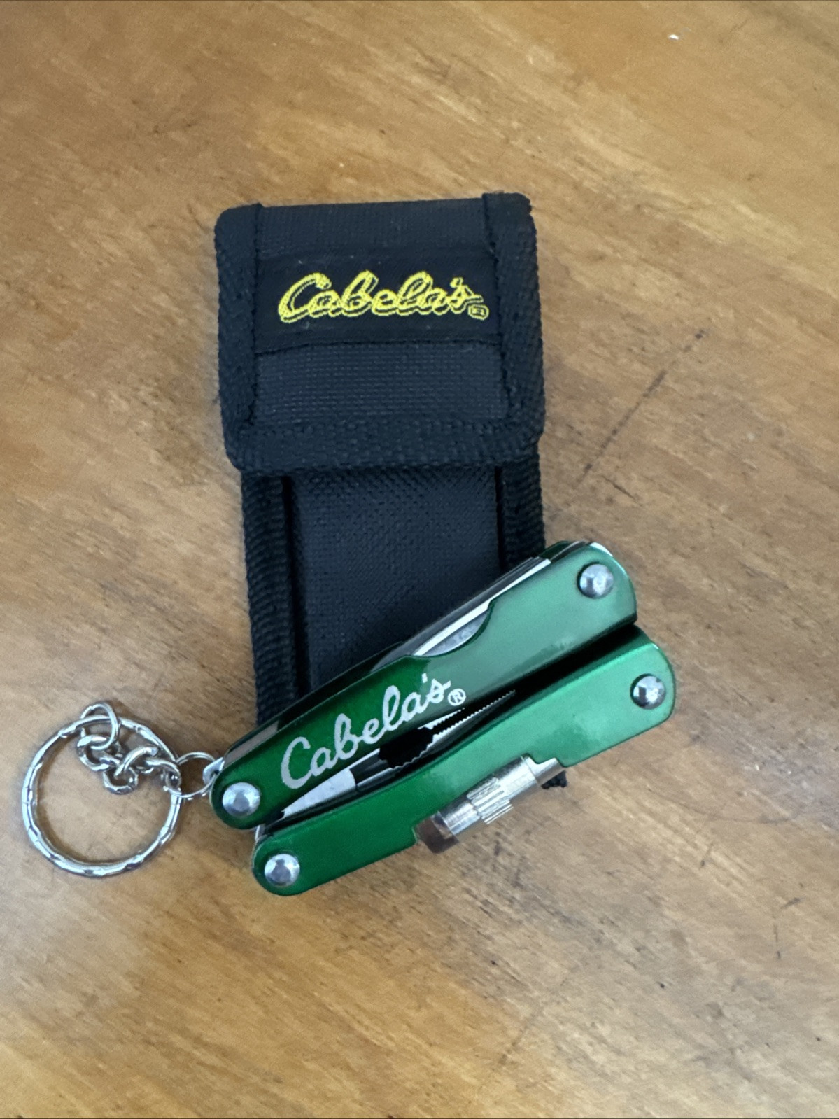 Cabelas Pocket Multi-Tool Flashlight Knife Can Opener Plier Screwdriver W Case