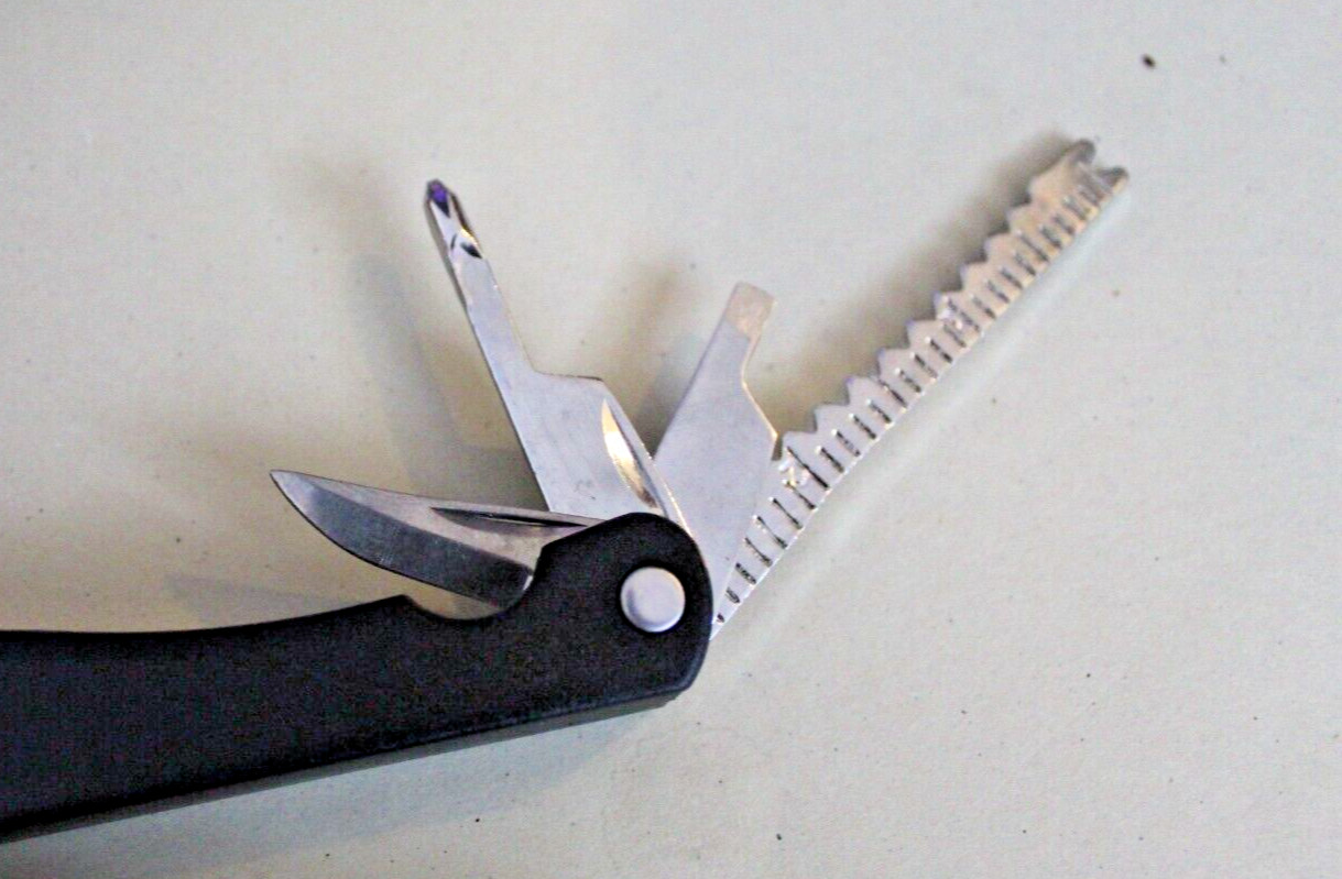 North American Fishing Club Multi Tool Knife Pliers Black with Holder