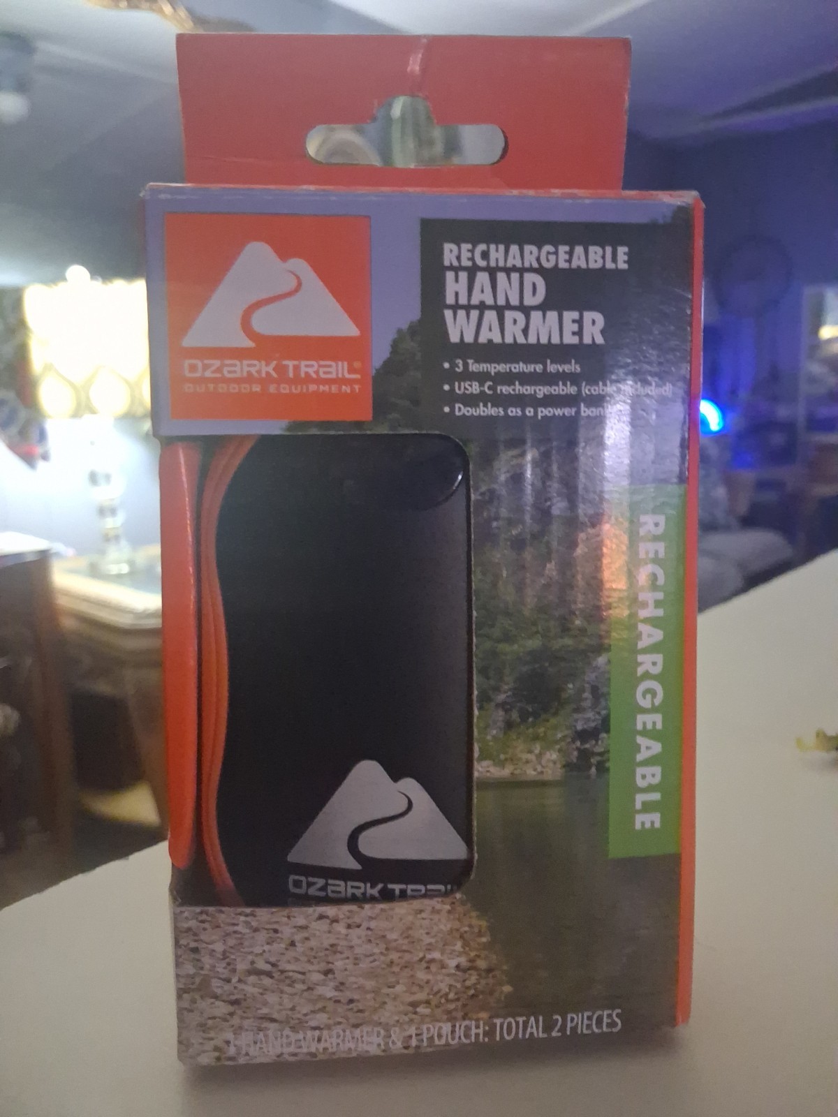 Ozark Trail 5200mAh Orange Rechargeable Portable 3 Temp Hand Warmer for Camping