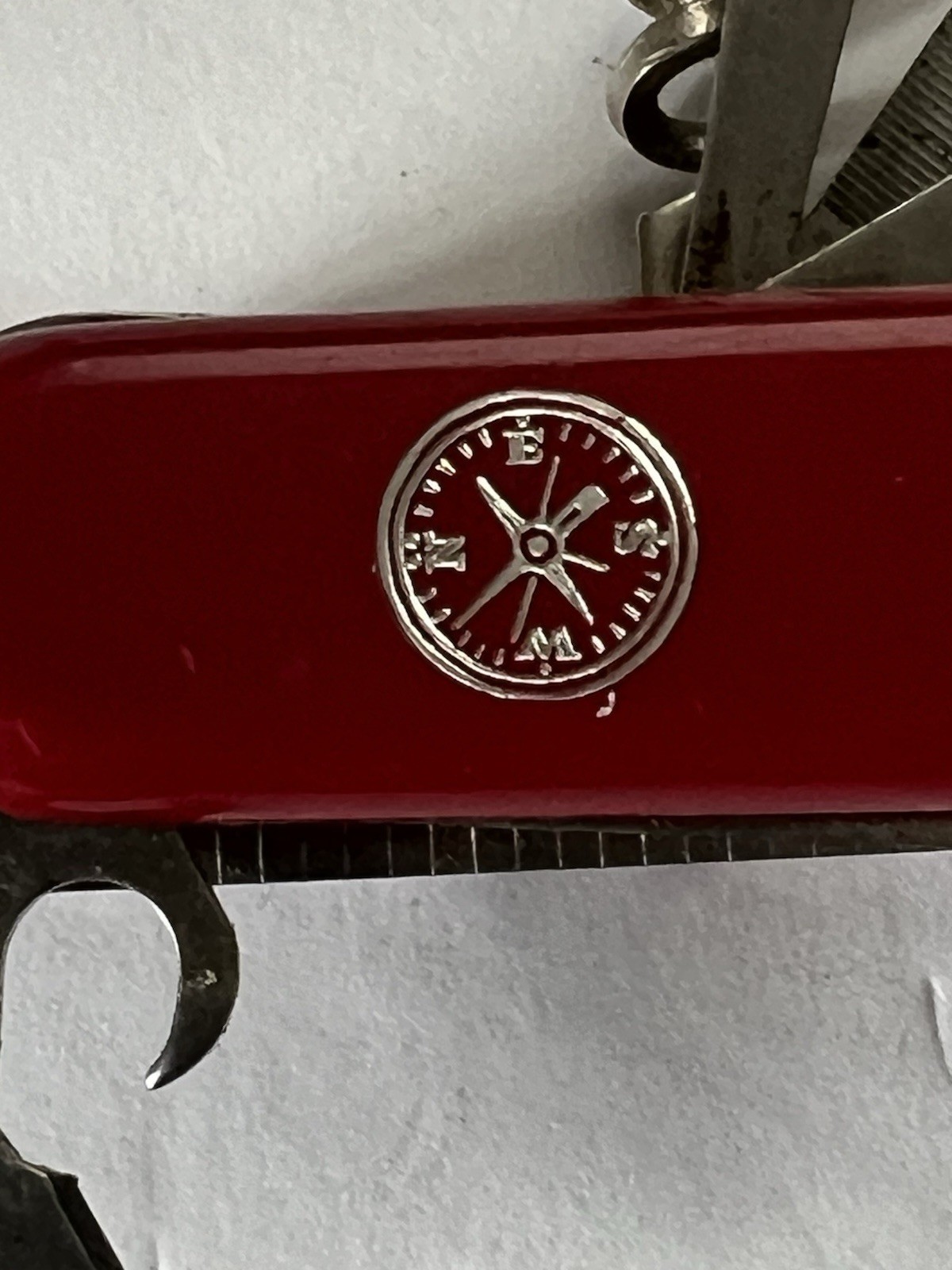 Red Multi-Tool Pocket Knife, Stainless Straight Edge Blade, 8 Tools Scissors