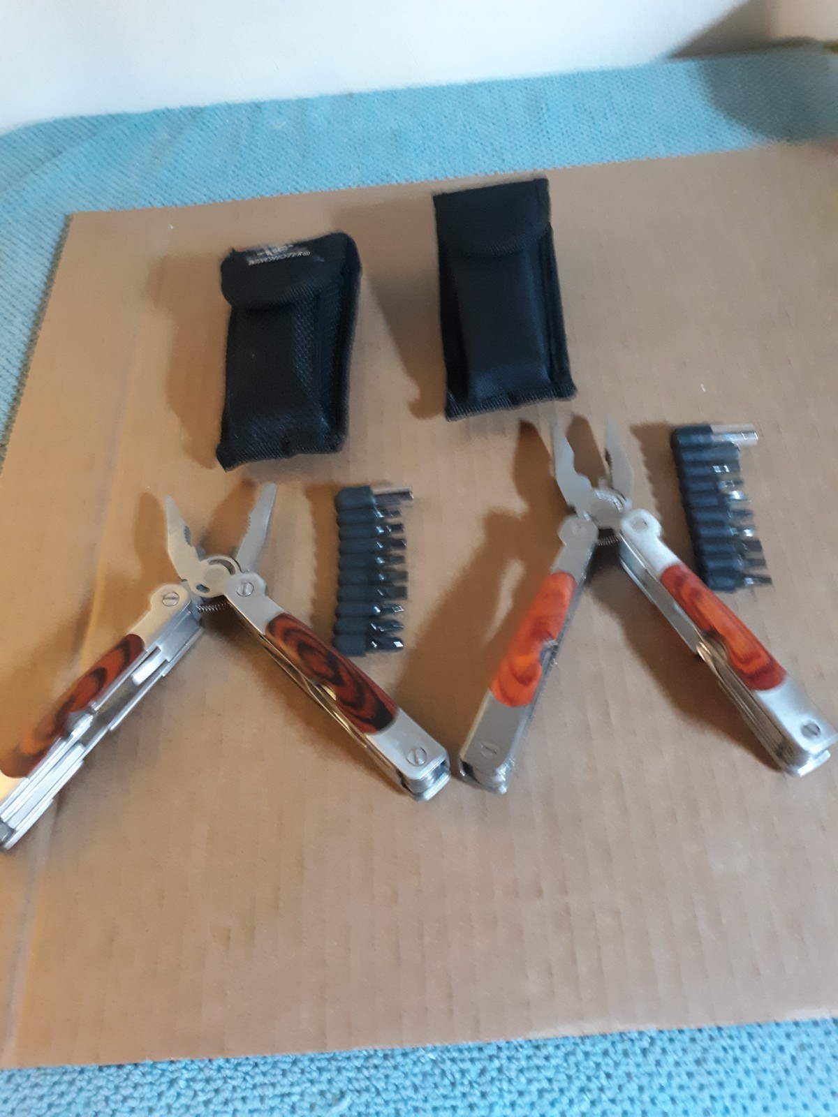 2 Winchester 2CR Wood Grain Muli-Tools 10 function W/ Sheaths, Accessory Bit Set