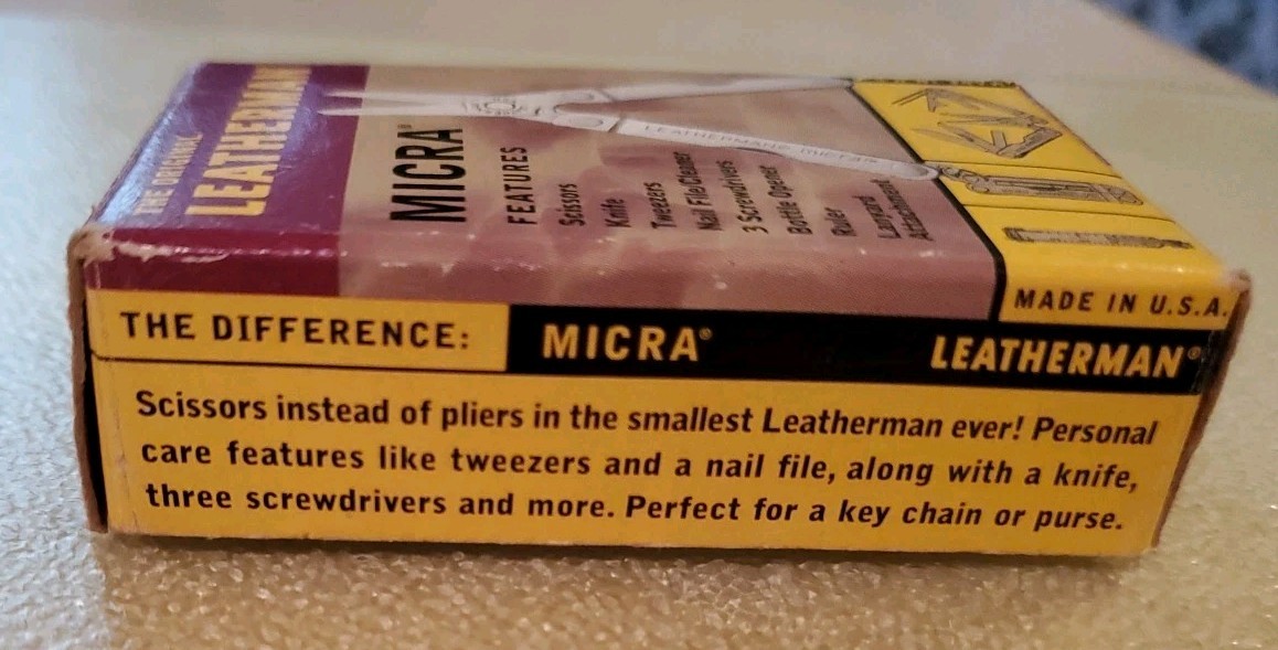 Vintage Leatherman Original Micra New In Box With Original User Guides 3M Ad.