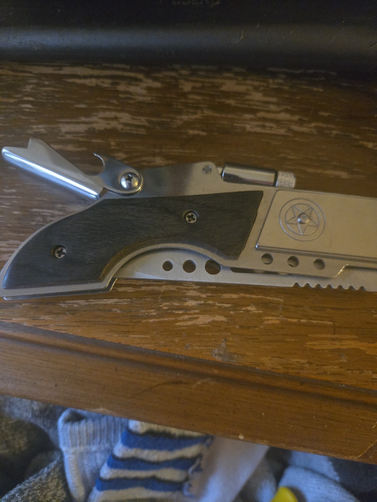 Tactical Folding Knife w/ LED Flashlight Glass Breaker Assisted Open