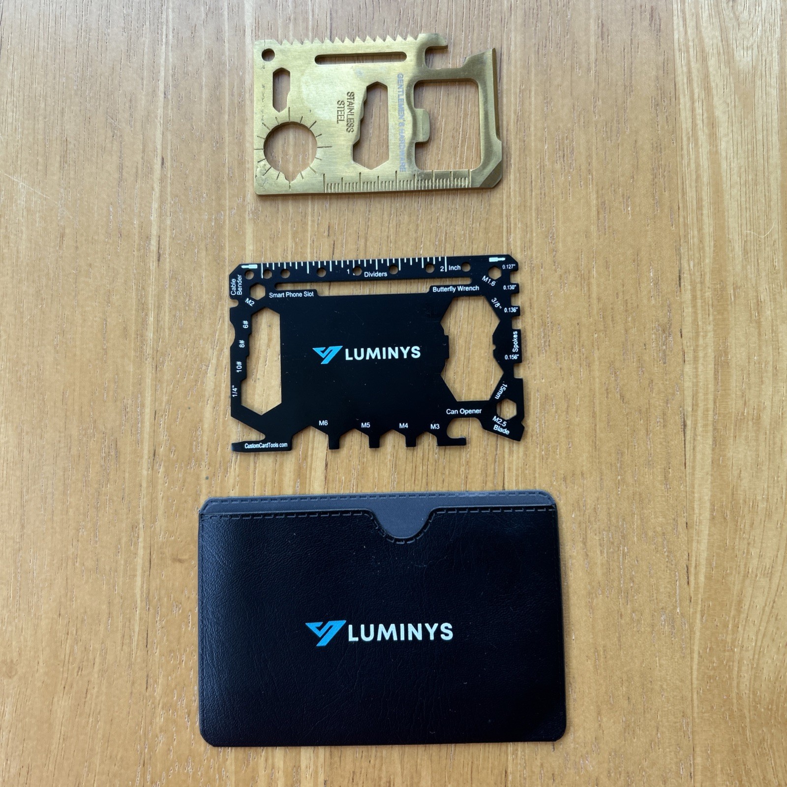 Luminys Multi tool with case with Another Multitool Credit Card Size