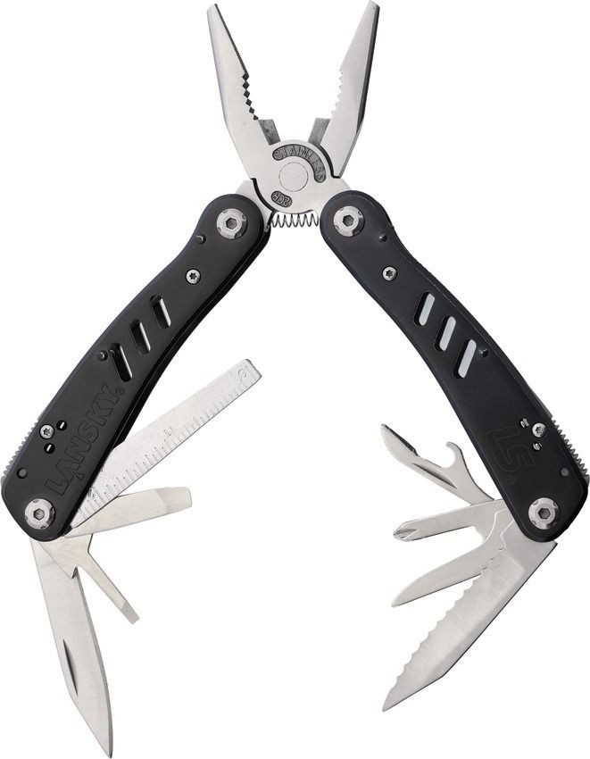 Lansky Multi Tool – Black Stainless Handles + Nylon Belt Sheath – LMT100B