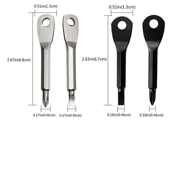 2PCS Keychain Screwdriver Multi Tool Portable Repair Kit Camping EDC