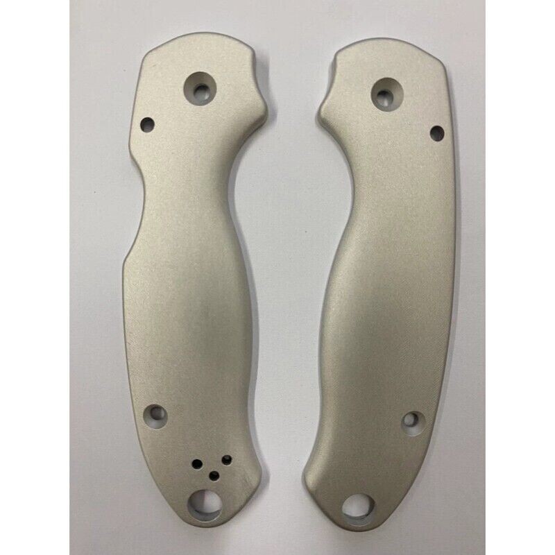 Aluminium Alloy Silver Smooth Surface Handle Scales for Spyderco Para 3 / C223