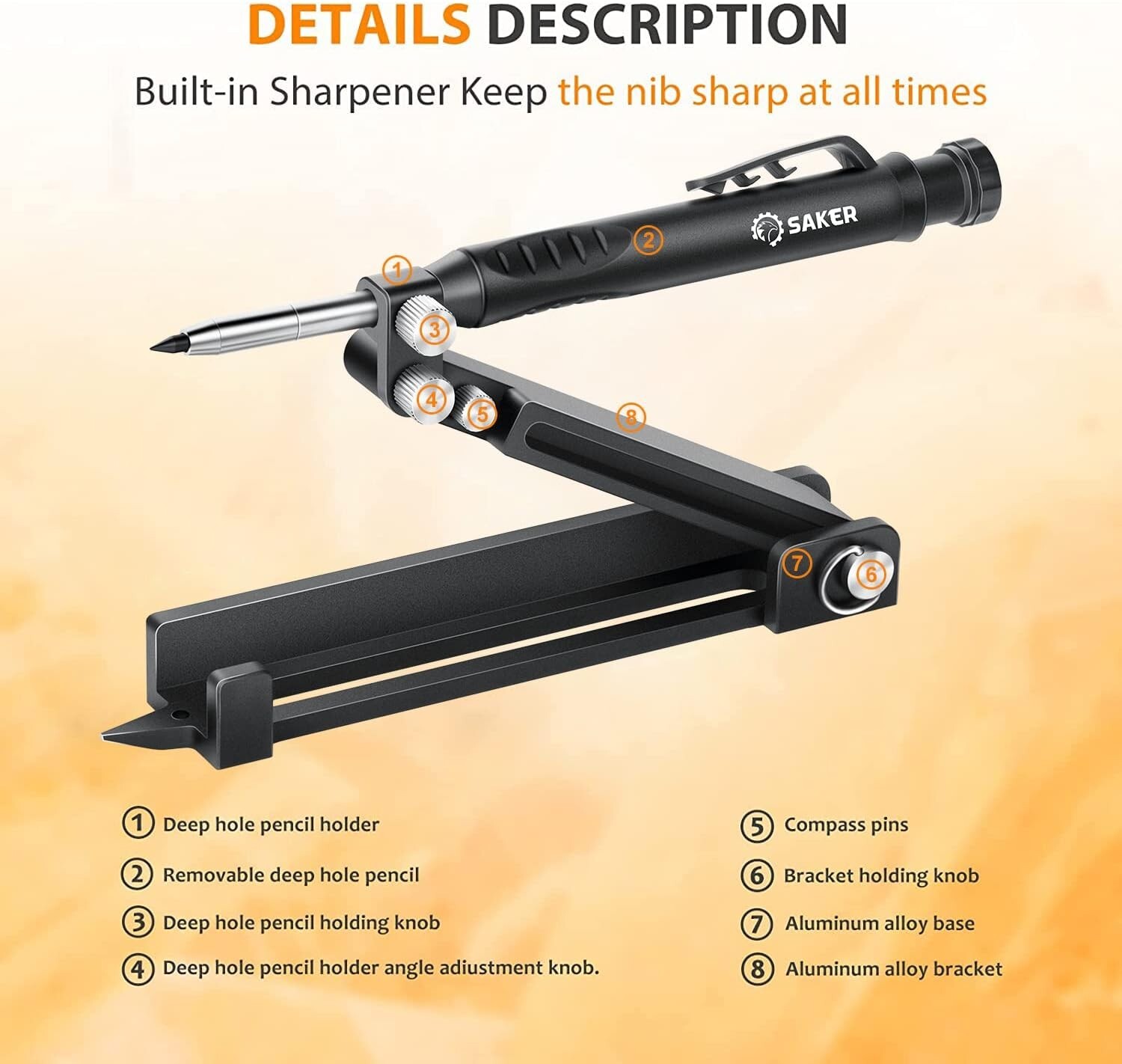 Precision Multi-Function Scribing Tool for Woodworking & Construction Projects