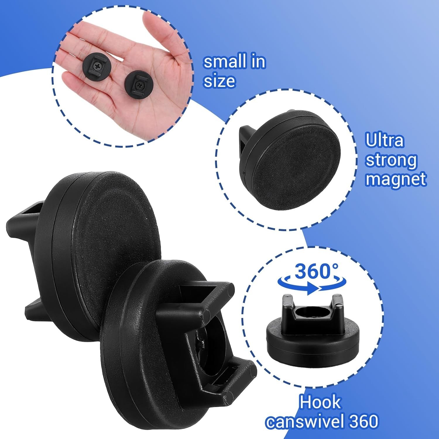 Magnetic Zip Tie Mount Kit 110pcs Cable Holder with Nylon Ties Strong Magnet Bas