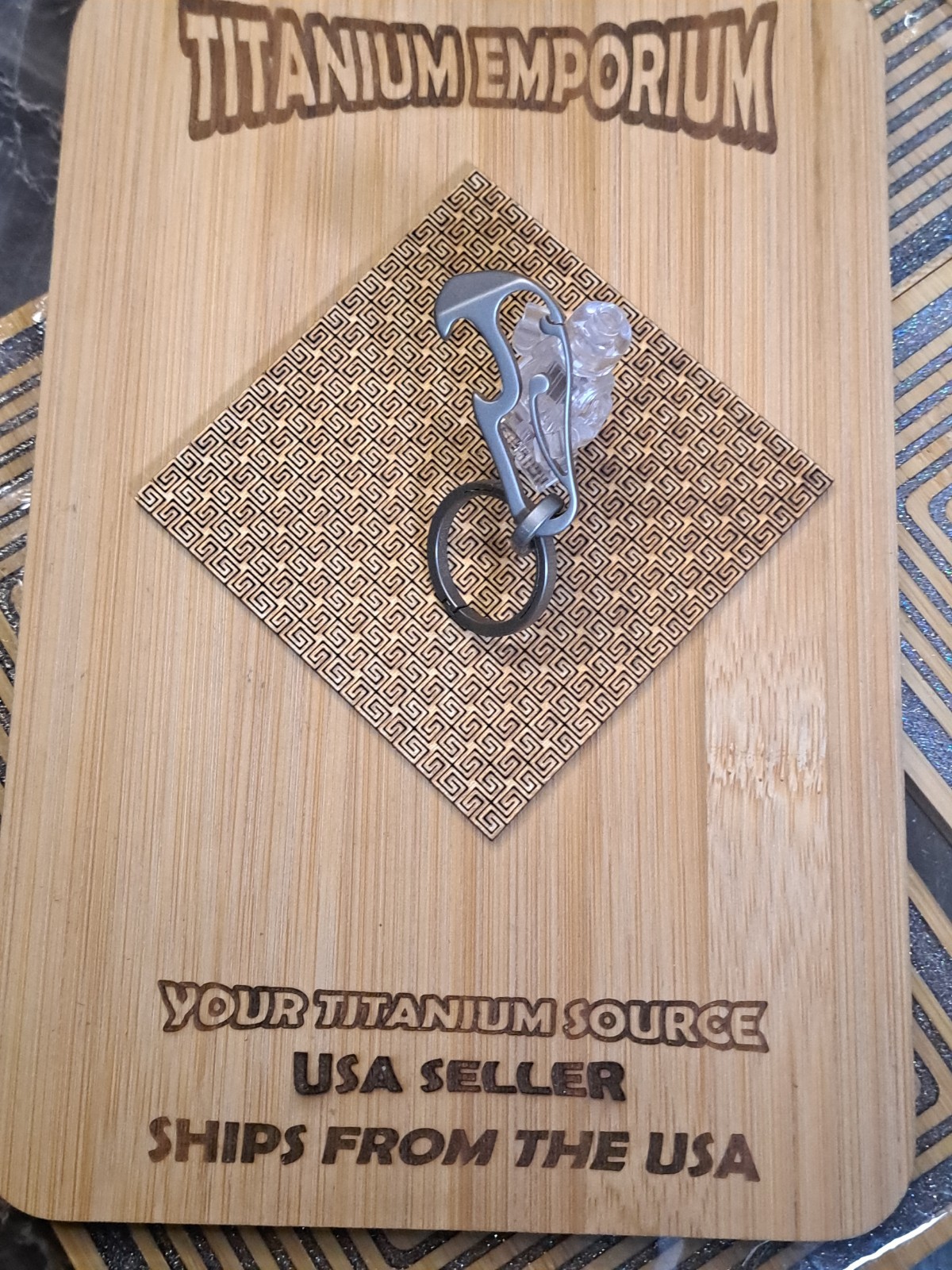 Mini EDC Titanium Carabiner Keychain With Built-in Bottle Opener