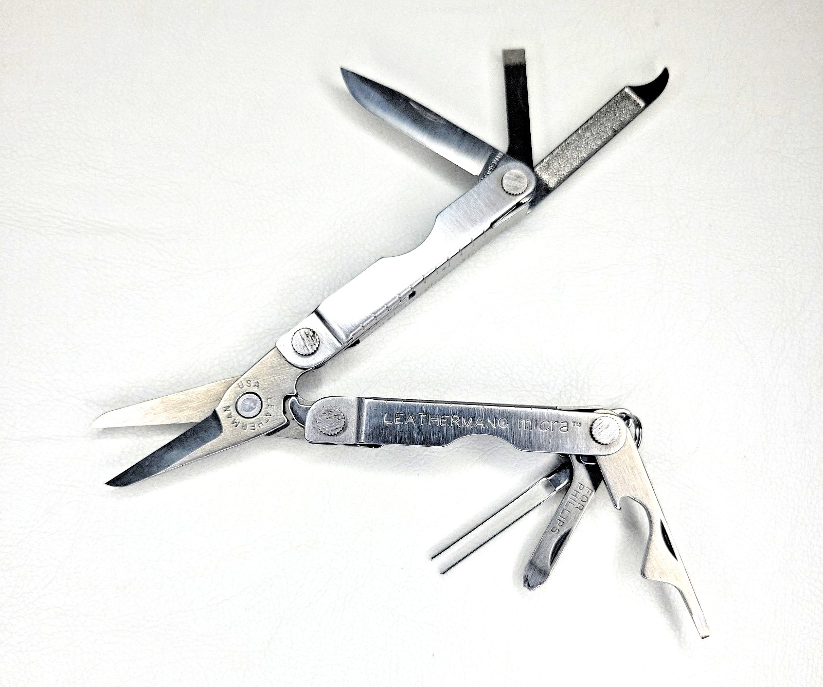 Vintage 1998 Leatherman Micra Multi-tool USA Made Scissors Tweezers File Blade +