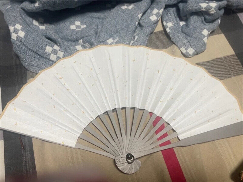 Titanium Alloy Folding Fan Martial Arts Portable Carving Kung Fu Tai Ji 6”