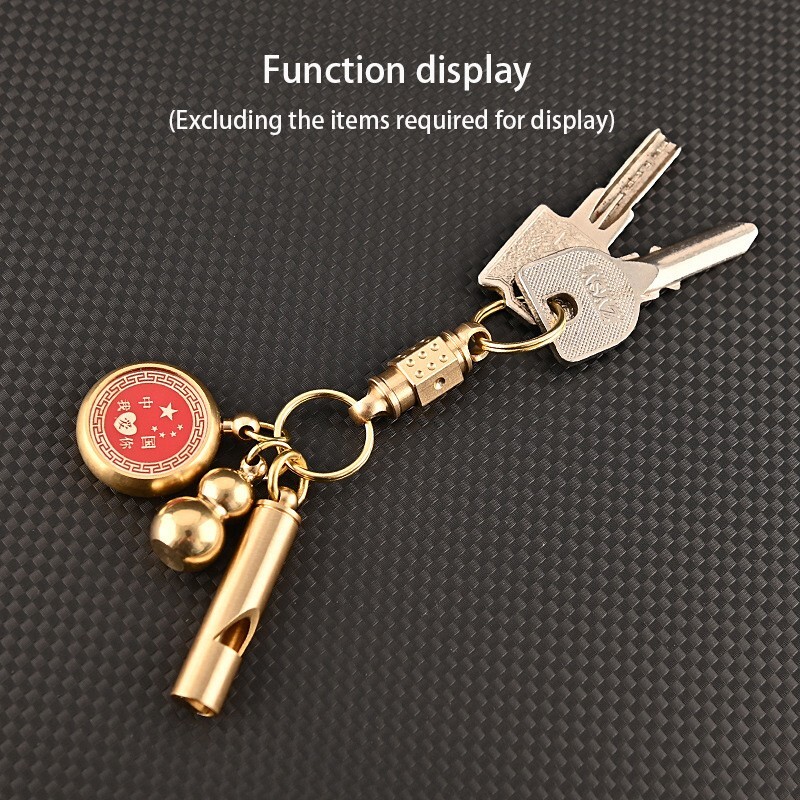 2pcs Solid Brass Quick Release Keychain Portable Car Backpack Key Chain EDC Tool
