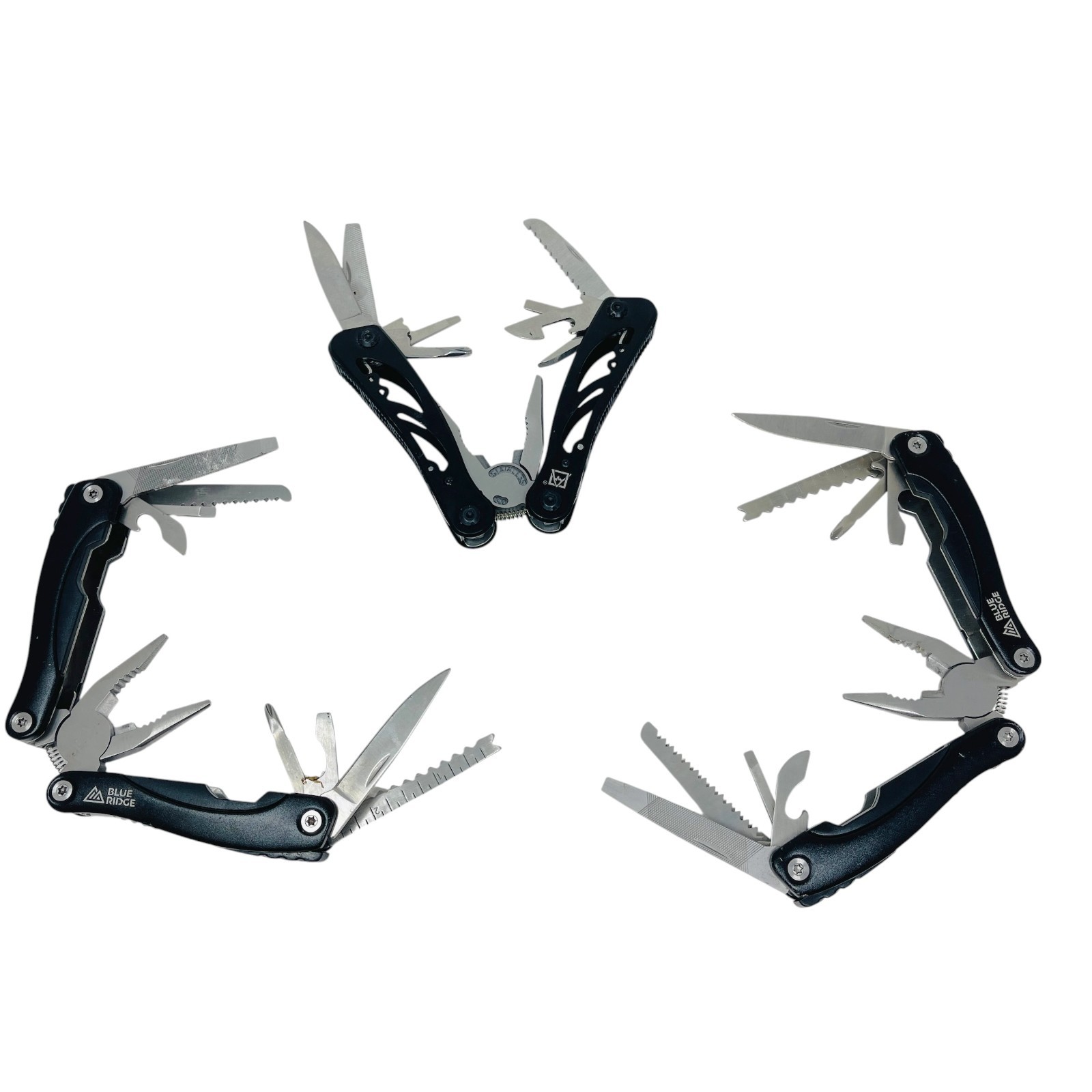 Blue Ridge Multi-Tool Pliers Set Tactical Black Skeleton Pliers EDC, 3 Pcs