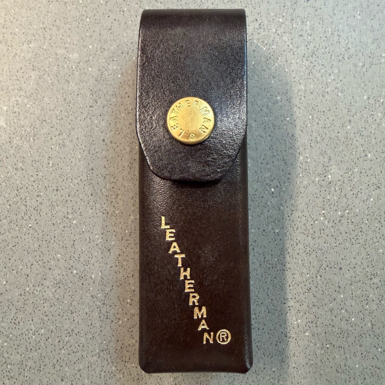 Leatherman Original Black Leather Belt Sheath ONLY – 4” Tool Case- Vintage NOS