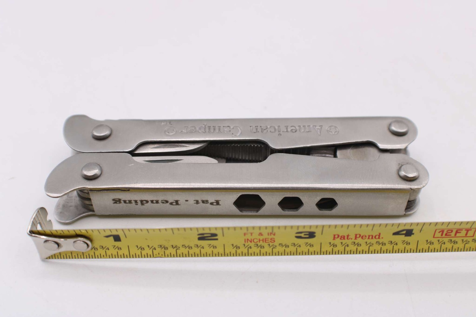 American Camper Multi-Tool Pliers Screwdriver Can Opener Leather Belt Case Inc