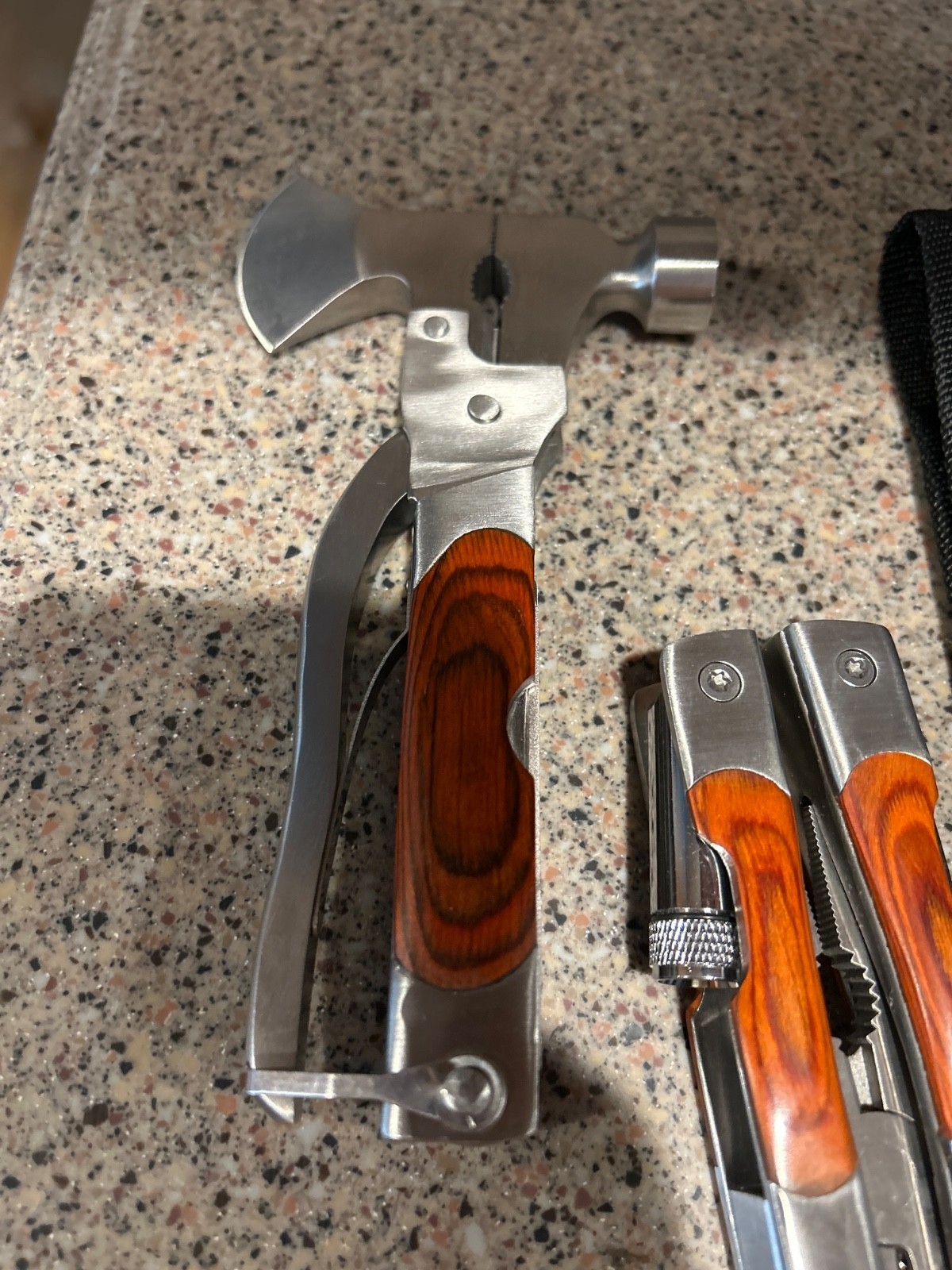 Stainless Steel Wood Handled Multi Tool & Knife for Outdoor