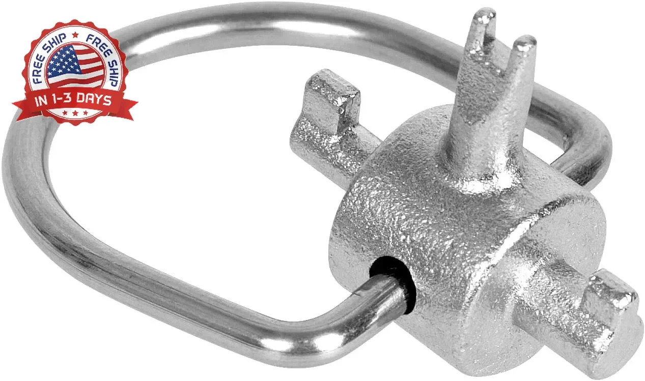 HVAC Tools, Locking Cap Key for Refrigerant Safety Caps, Universal Triple Use Mu