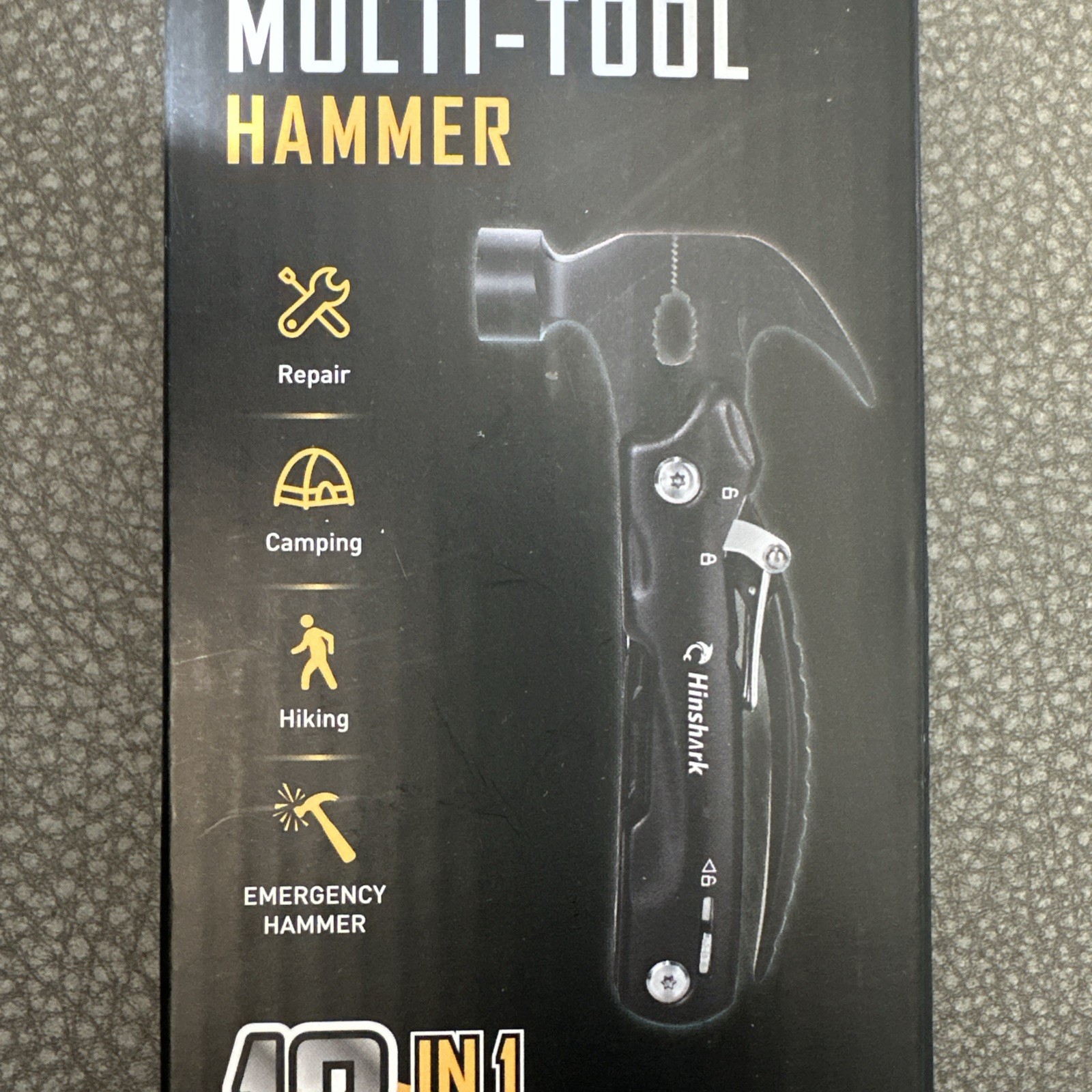 Hinshark 12 in 1 Hammer Multitool, Birthday Men Dad Him Black U17
