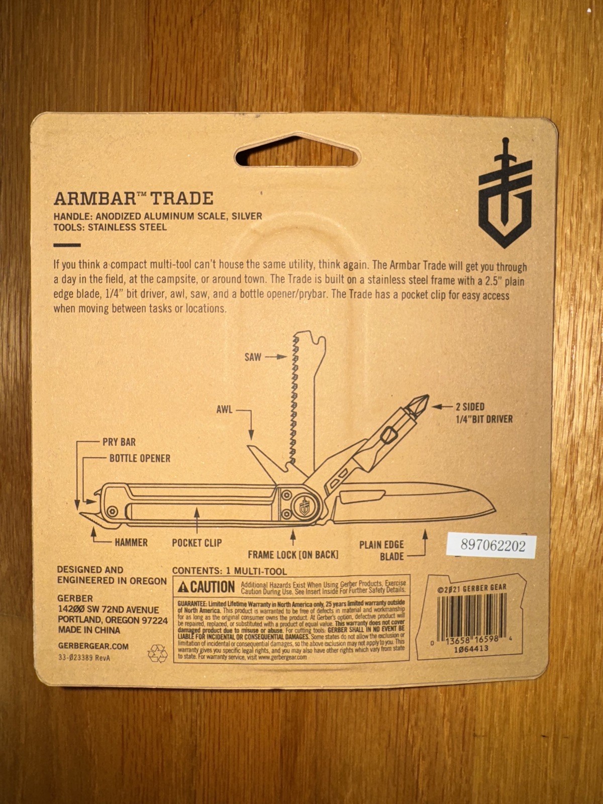 Gerber Armbar Trade Multi-Tool, 8 Tools, NEW