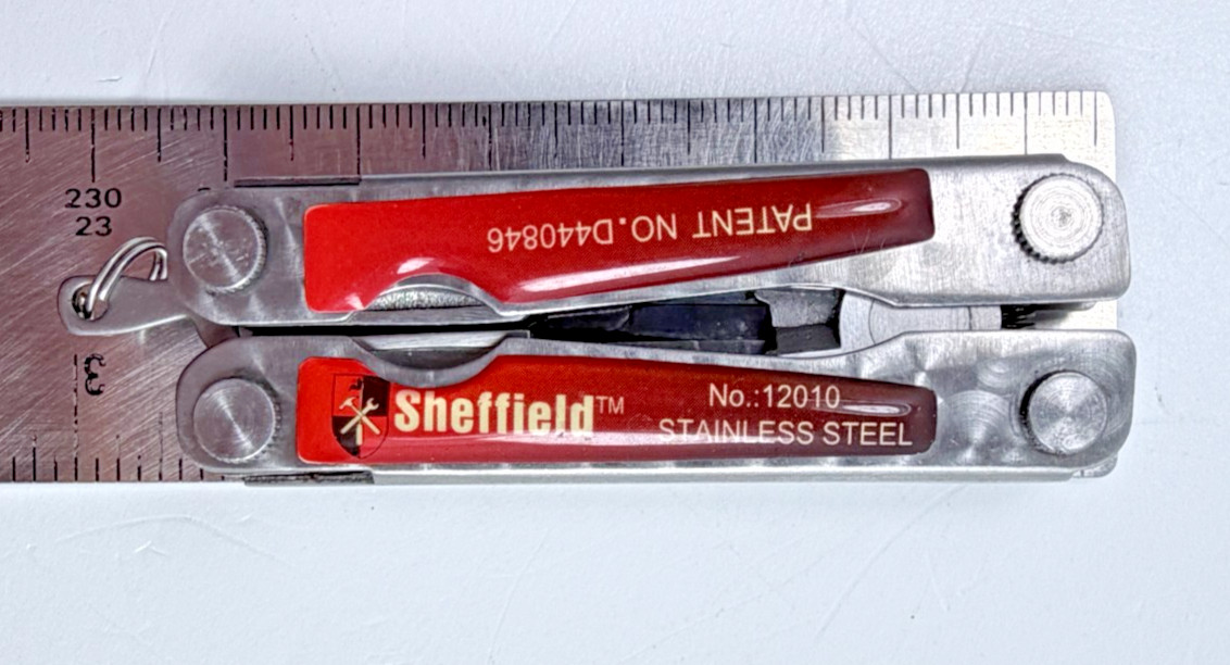 Sheffield Multi Tool Set w/ Flashlight AA Batteries & Carry Pouch Kit