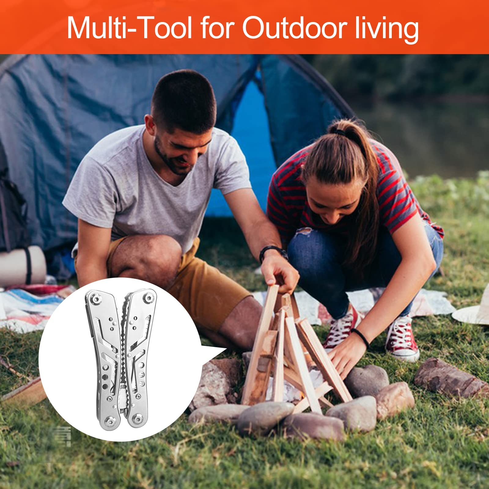 Multi Tool Tool 11-in-1, Folding Stainless Steel Multifunctional Pliers with Sc…