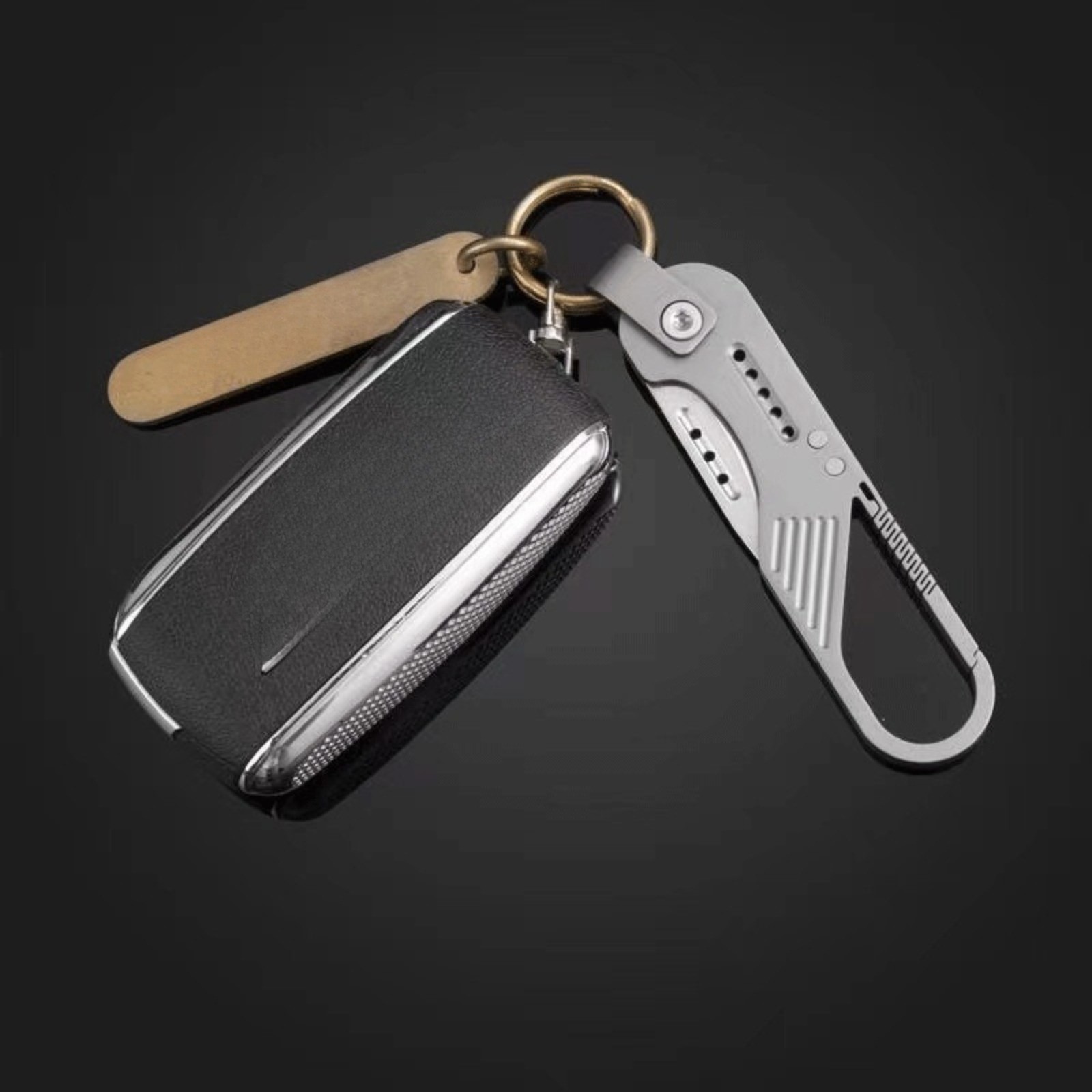 Outdoor Titanium Alloy Keychain Folding Knife Portable Hiking Camping EDC Tool