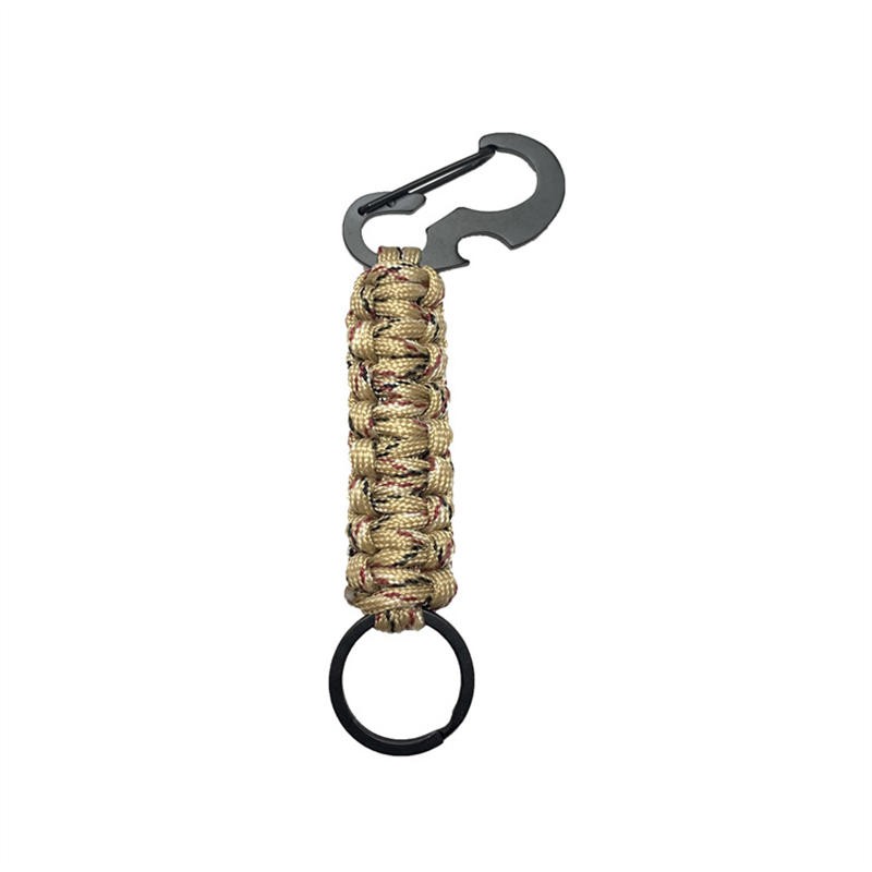 2PC Buckle Parachute Cord Woven Multifunctional Key Chain Bottle Opener Outdoor