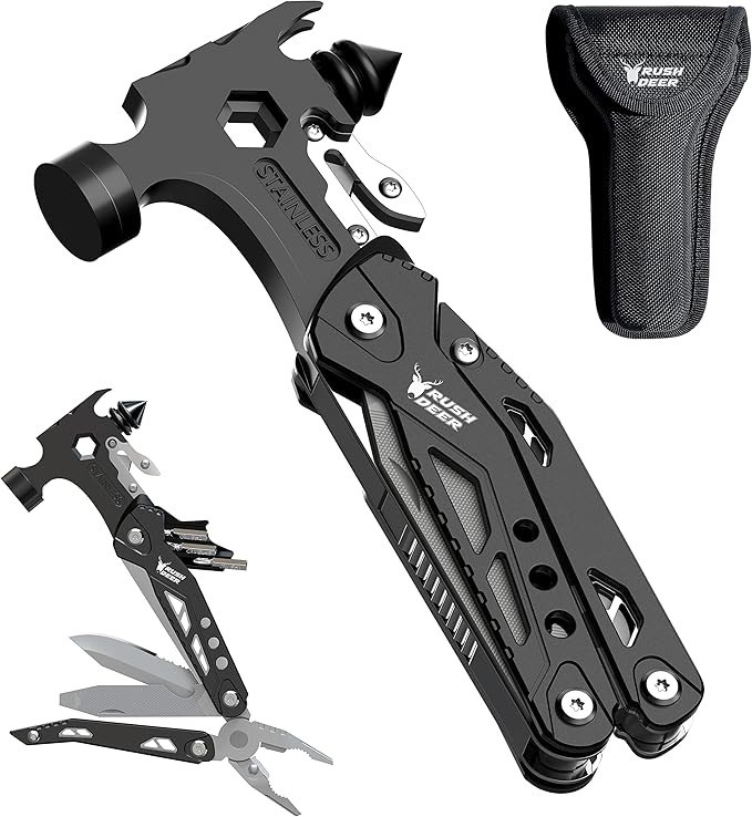 Multitool 16 in 1 Hammer Pliers Knife Screwdrivers Bottle Opener Car Safety