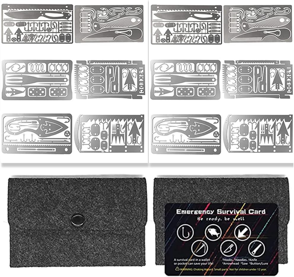 12 Pcs Survival Multitool Card Emergency Camping Tool EDC Kit in Your Wallet …
