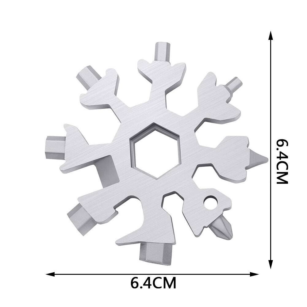 3pics 18 in 1 Portable Snowflake Multi Tool Stainless Tool (Black Silver +color)