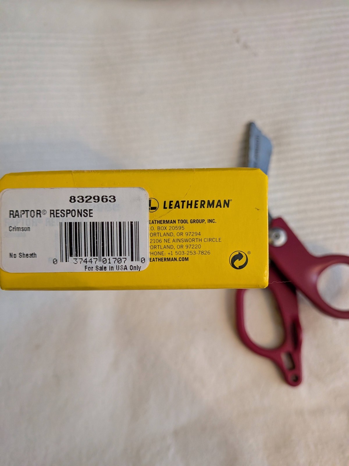 Leatherman Raptor Response Red/Crimson Rescue Shears 832963 – No Sheath – NEW