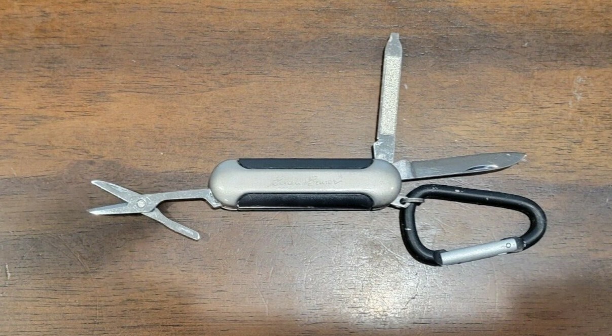 Eddie Bauer Pocket Knife 3 tools/5 functions – with carbineer 2 ½” folded