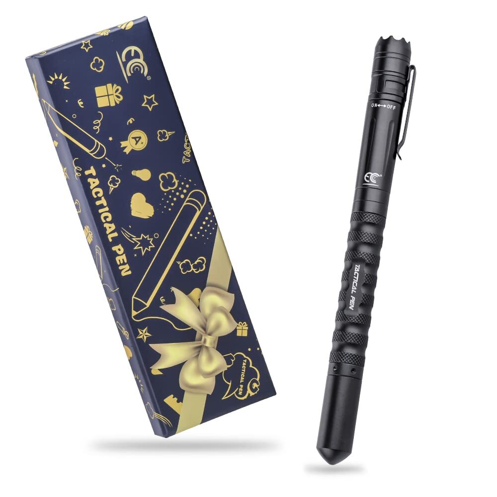 Tactical Pen w/LED Flashlight & Glass Breaker – Self-Defense Survival Writing…